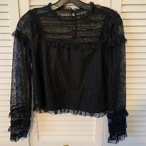 Zara black lace blouse